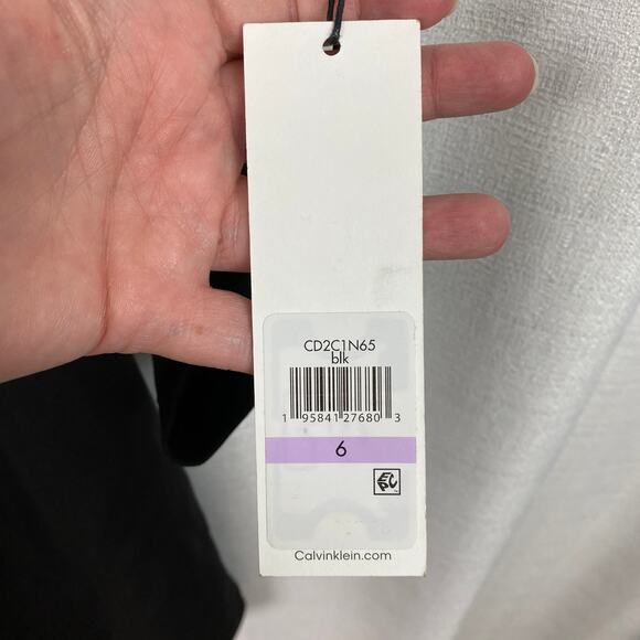 Calvin Klein Black Long Sleeve Shift Mini Dress Sz.6 NWT - Picture 8 of 16